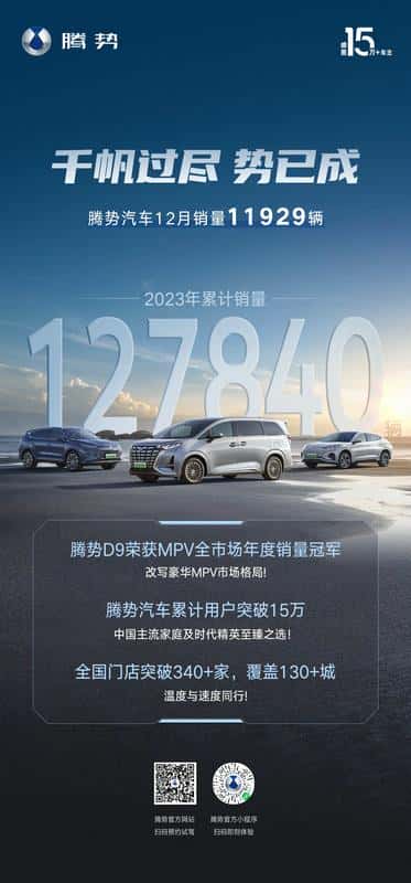 打破合资垄断!腾势D9登顶2023年全品类MPV销量榜首